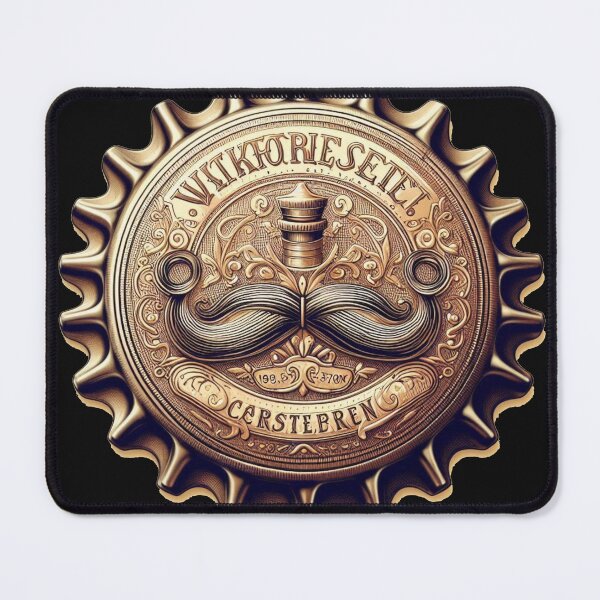 Item preview, Vintage Brewery Bottle Cap - Ornate Mustache Beer Logo with Victorian Design Elements designed and sold by freackly.