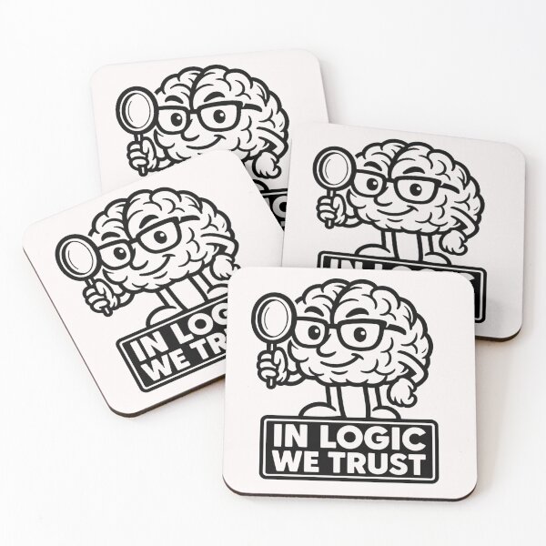 Item preview, In Logic We Trust – Funny Rational Brain Cartoon Meme designed and sold by jelonkaa.