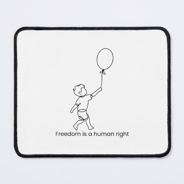 Item preview, Freedom is a Human Right | Line Art Child Holding Balloon – Minimalist Activist Design designed and sold by Curly-Erre.