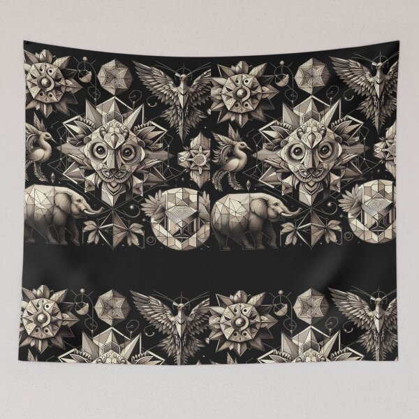 Item preview, Sacred Geometry Animal Mandala - Mystical Owl Eagle Elephant Vintage Esoteric Art" designed and sold by freackly.