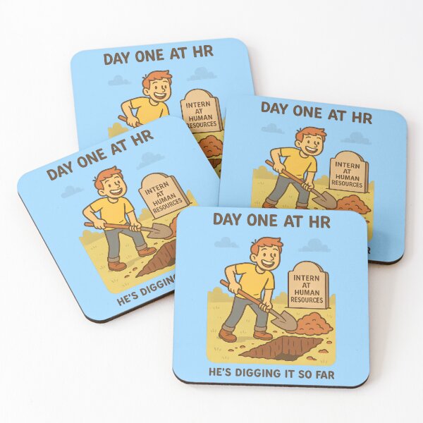 Item preview, Day One at HR – Grave Digging Intern Dark Humor designed and sold by PosterFuel.