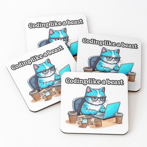 Item preview, Cat Coding Like a Beast designed and sold by PixelVibesOfficial.