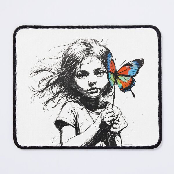 Item preview, Girl Holding a Colorful Butterfly 2 designed and sold by AlinaSCorner.