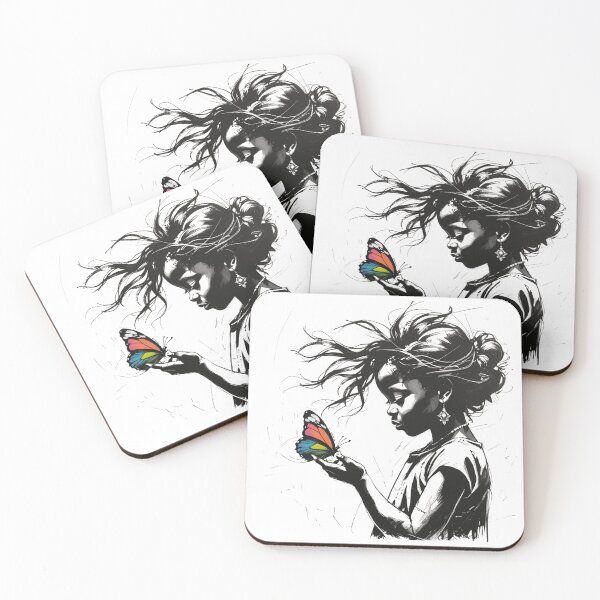 Item preview, Girl Holding a Colorful Butterfly 3 designed and sold by AlinaSCorner.