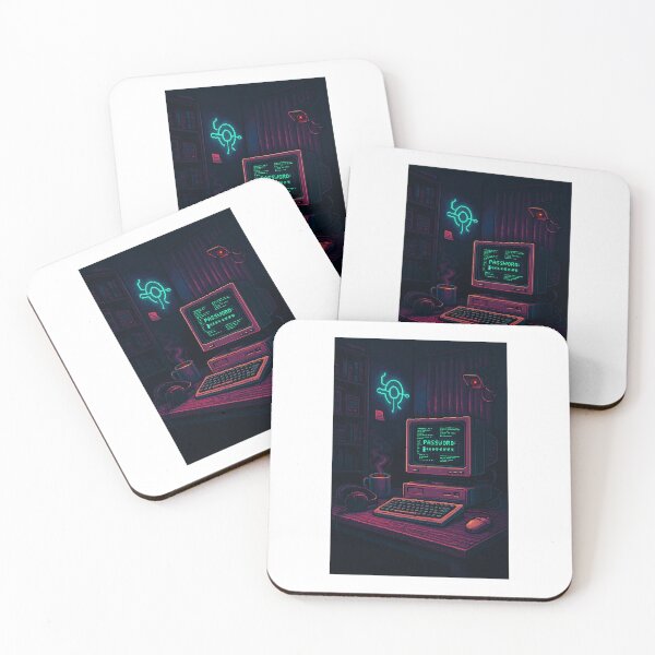 Item preview, Hacker Room Vibes – Pixel Cyber Room Design designed and sold by BitCafeAI.