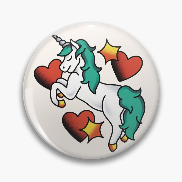 Item preview, Teal / White Unicorn (Red Hearts and Sparkles) designed and sold by TradStickers.