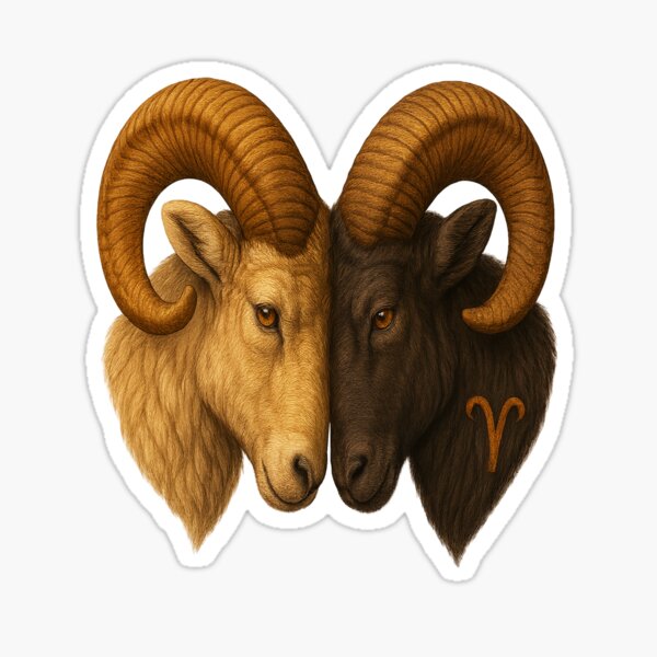 Aries – The Twin Rams of Power Sticker