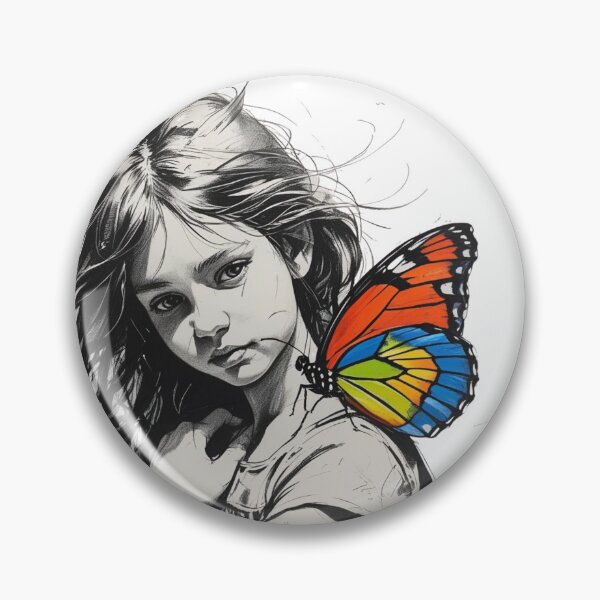 Item preview, Girl Holding a Colorful Butterfly 4 designed and sold by AlinaSCorner.