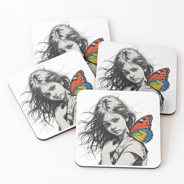 Item preview, Girl Holding a Colorful Butterfly 4 designed and sold by AlinaSCorner.