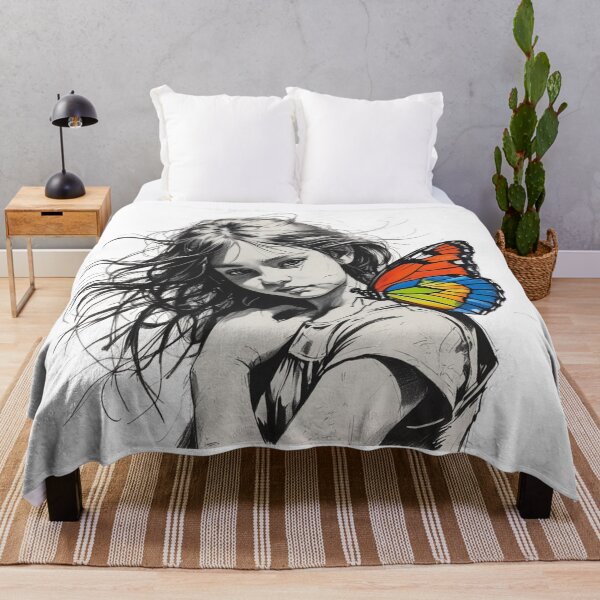Item preview, Girl Holding a Colorful Butterfly 4 designed and sold by AlinaSCorner.