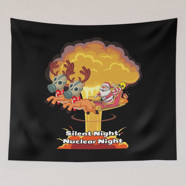 Item preview, Silent Night, Nuclear Night – Dark Humor Christmas Design with Santa, Reindeer and Atomic Explosion designed and sold by UTkiKK.