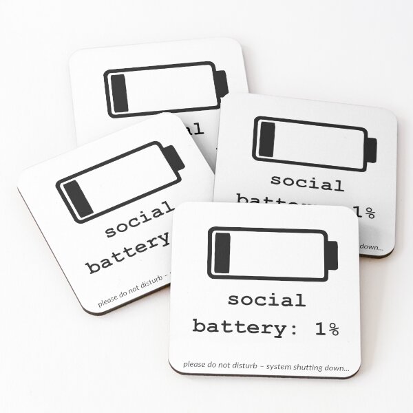 Item preview,  Social Battery 1 Percent – Introvert Warning  designed and sold by Flickerworks.