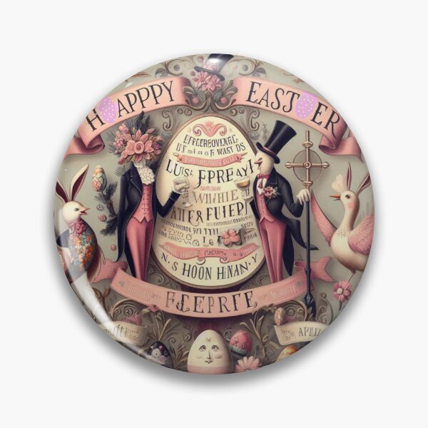 Item preview, Whimsical Victorian Easter Card with Anthropomorphic Egg Characters and Spring Animals designed and sold by freackly.