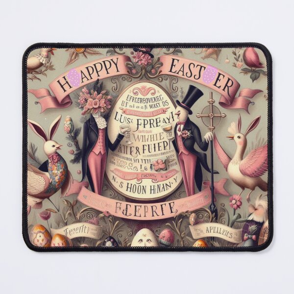 Item preview, Whimsical Victorian Easter Card with Anthropomorphic Egg Characters and Spring Animals designed and sold by freackly.