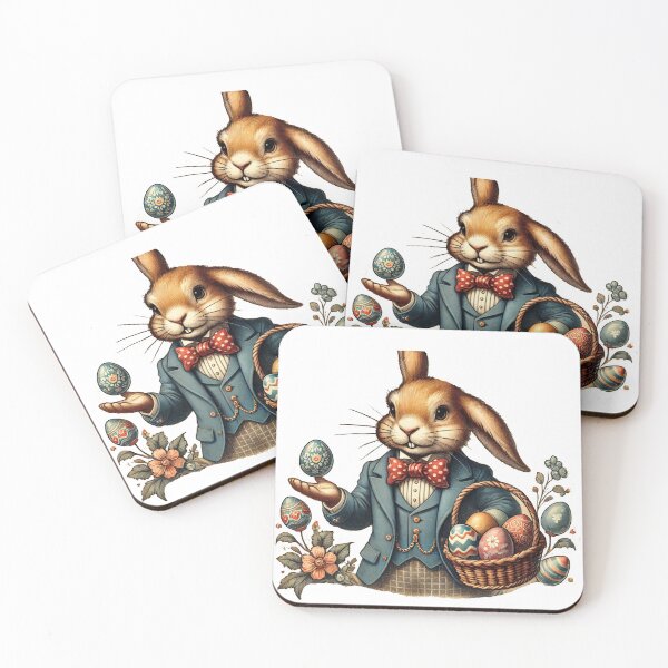 Item preview,  Elegant Victorian Easter Bunny in Formal Attire with Decorated Eggs designed and sold by freackly.