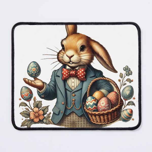 Item preview,  Elegant Victorian Easter Bunny in Formal Attire with Decorated Eggs designed and sold by freackly.