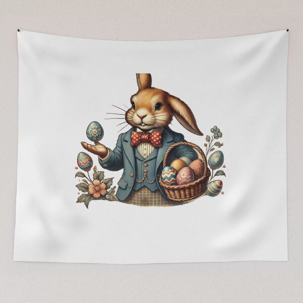 Item preview,  Elegant Victorian Easter Bunny in Formal Attire with Decorated Eggs designed and sold by freackly.
