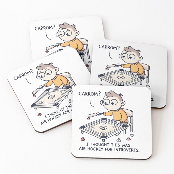 Item preview, Carrom Funny Meme - Air Hockey for Introverts. designed and sold by ByBryteG.