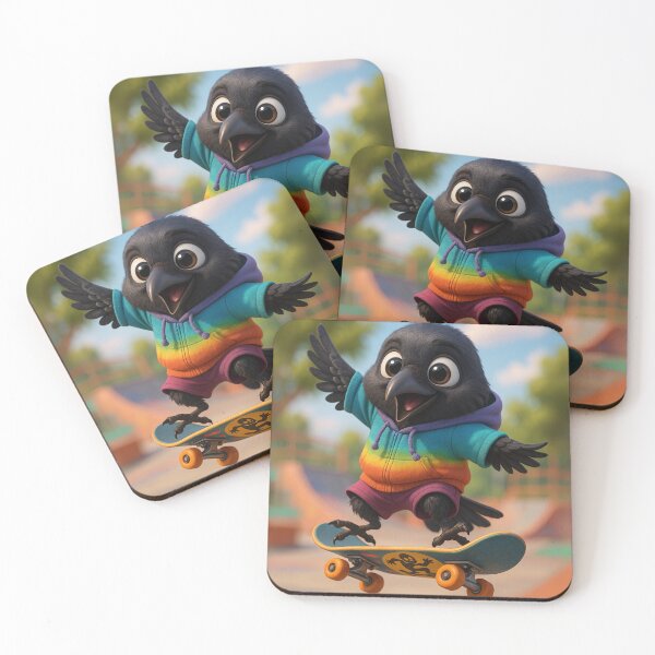 Item preview, Skater Common Raven designed and sold by Sillytoe.