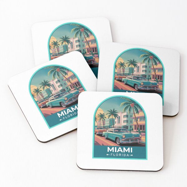 Artikelvorschau, Miami Florida Reiseaufkleber entworfen und verkauft von TulipaGraphics.