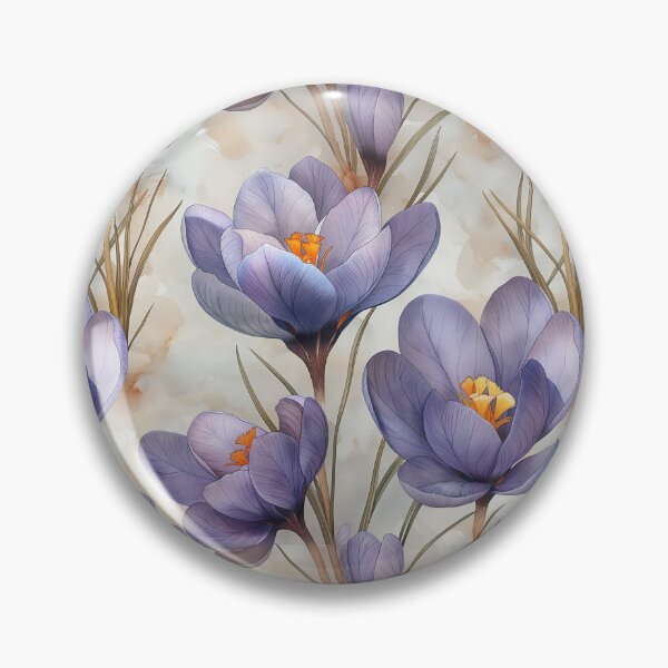 Item preview, watercolor-painted crocus flowers in lavender and violet tones designed and sold by Ekalininart.