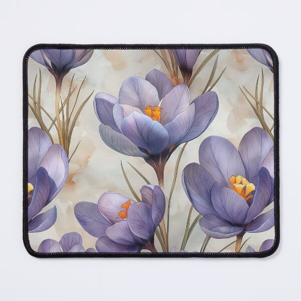 Item preview, watercolor-painted crocus flowers in lavender and violet tones designed and sold by Ekalininart.