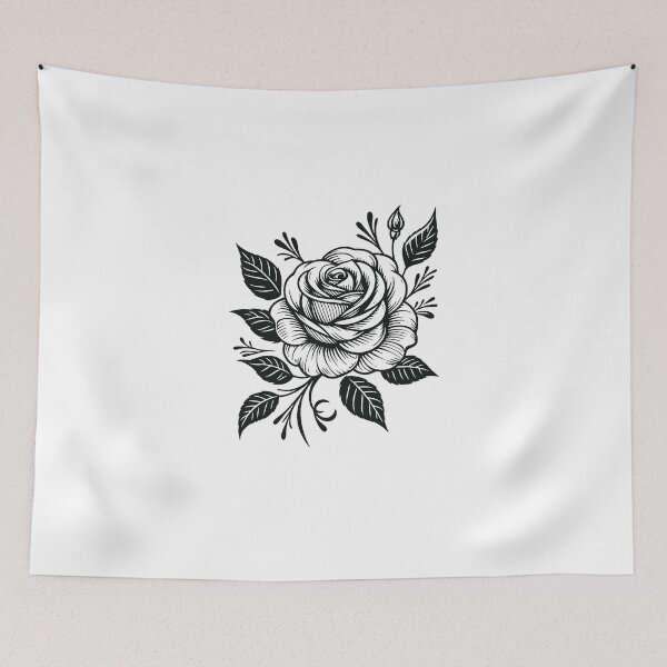 Item preview, Black Rose – Elegant Floral Line Art designed and sold by FalistY.