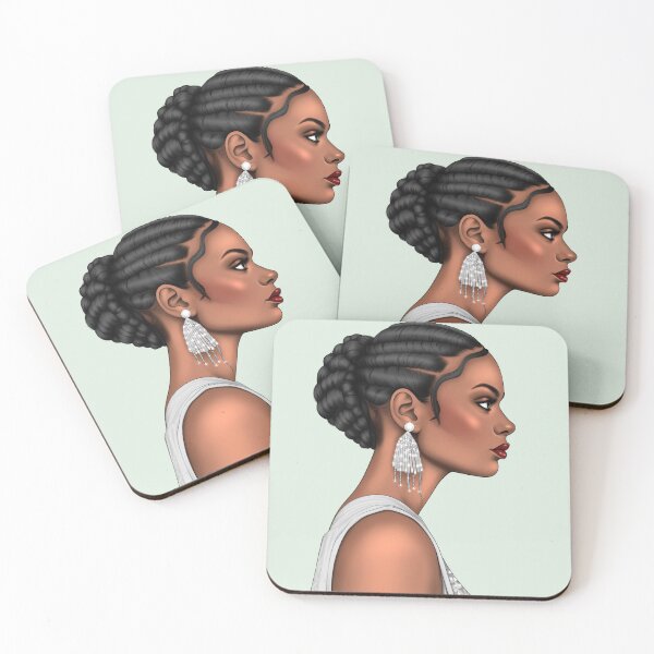 Item preview, Melanin Girl Portrait – Colorful Hair Afro Beauty Sticker | Vibrant Digital Art designed and sold by Lulunza.