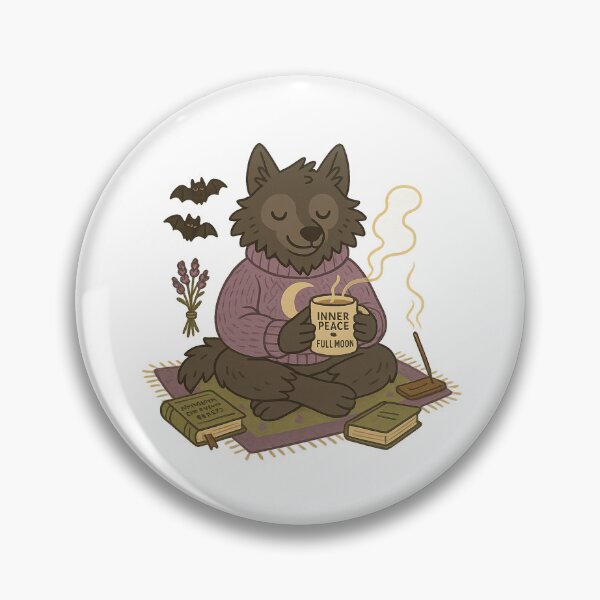 Item preview, SoftHowl – Cozy Werewolf with Tea and Moon Sweater designed and sold by SheepyDaily.