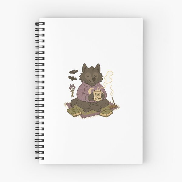 Item preview, SoftHowl – Cozy Werewolf with Tea and Moon Sweater designed and sold by SheepyDaily.