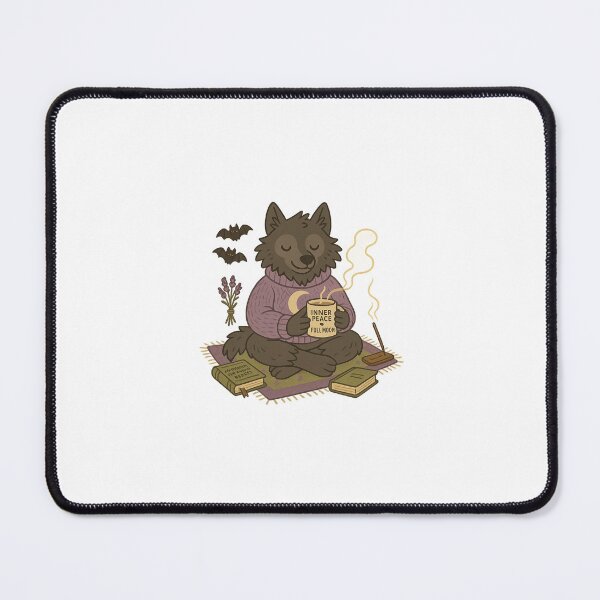 Item preview, SoftHowl – Cozy Werewolf with Tea and Moon Sweater designed and sold by SheepyDaily.
