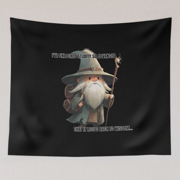 Item preview, Wise Wizard Meme – Looped Back to Wisdom Funny Fantasy Quote designed and sold by MomentumbyOla.