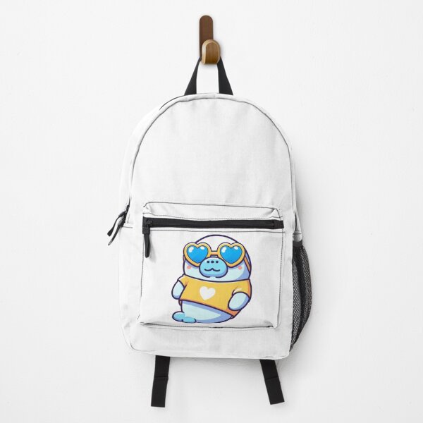Item preview, Gentle Cartoon Manatee in Yellow Tee and Blue Heart Shades – Ocean Cool Look designed and sold by Confuzz1ed.