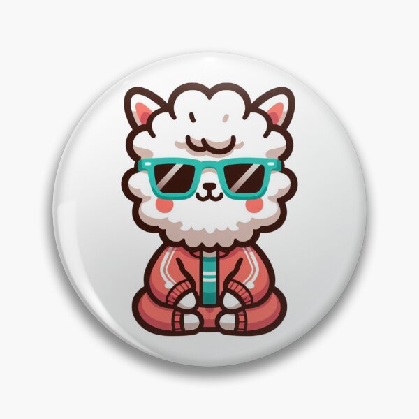 Item preview, Chill Cartoon Alpaca in Coral Tracksuit and Teal Shades – Fluffy Cool Vibes designed and sold by Confuzz1ed.