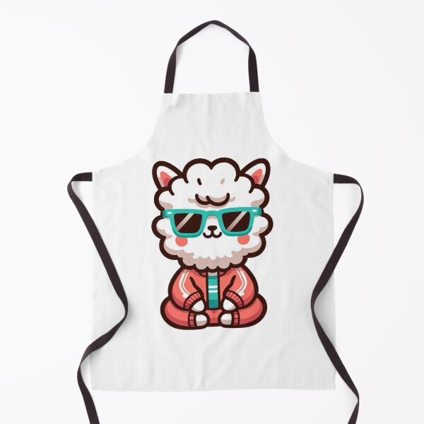 Item preview, Chill Cartoon Alpaca in Coral Tracksuit and Teal Shades – Fluffy Cool Vibes designed and sold by Confuzz1ed.