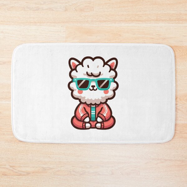 Item preview, Chill Cartoon Alpaca in Coral Tracksuit and Teal Shades – Fluffy Cool Vibes designed and sold by Confuzz1ed.