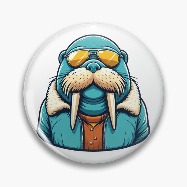 Item preview, Stylish Cartoon Walrus in Bomber Jacket and Yellow Aviators – Arctic Cool Icon designed and sold by Confuzz1ed.