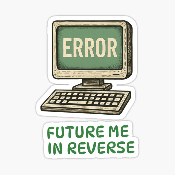 Aperçu de l'œuvre Moi du futur à l'envers - passé ou futur - impact de l'ordinateur dans ma vie créée et vendue par LivingLifeMerch.