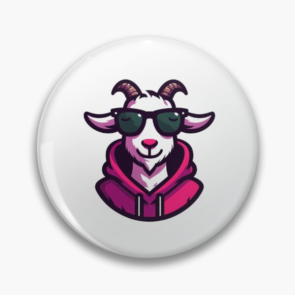 Item preview, Confident Cartoon Goat in Magenta Hoodie and Green Shades – Mountain Cool Style designed and sold by Confuzz1ed.