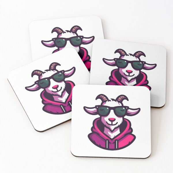 Item preview, Confident Cartoon Goat in Magenta Hoodie and Green Shades – Mountain Cool Style designed and sold by Confuzz1ed.