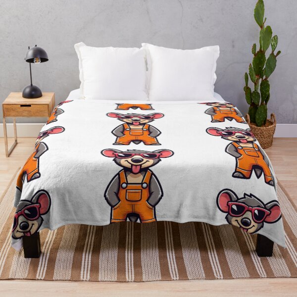 Item preview, Relaxed Cartoon Anteater in Orange Overalls and Red Shades – Quirky Cool Vibe designed and sold by Confuzz1ed.
