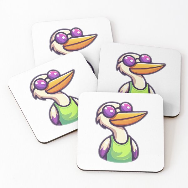 Item preview, Confident Cartoon Pelican in Green Tank and Purple Shades – Coastal Cool Style designed and sold by Confuzz1ed.