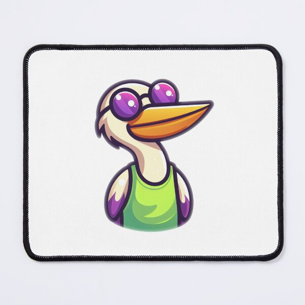 Item preview, Confident Cartoon Pelican in Green Tank and Purple Shades – Coastal Cool Style designed and sold by Confuzz1ed.