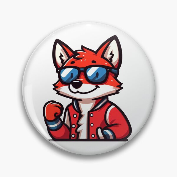 Item preview, Cocky Cartoon Fox in Varsity Jacket and Blue Shades – Classic Cool Confidence designed and sold by Confuzz1ed.
