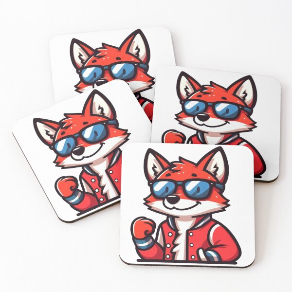 Item preview, Cocky Cartoon Fox in Varsity Jacket and Blue Shades – Classic Cool Confidence designed and sold by Confuzz1ed.