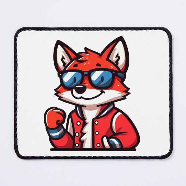 Item preview, Cocky Cartoon Fox in Varsity Jacket and Blue Shades – Classic Cool Confidence designed and sold by Confuzz1ed.
