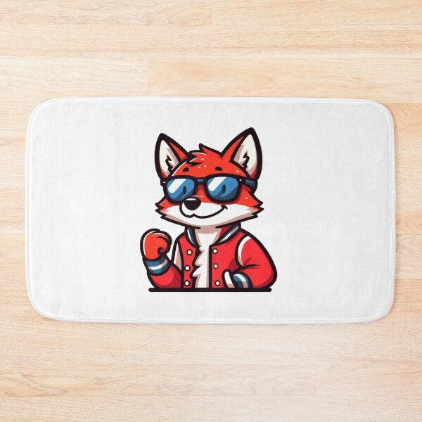 Item preview, Cocky Cartoon Fox in Varsity Jacket and Blue Shades – Classic Cool Confidence designed and sold by Confuzz1ed.