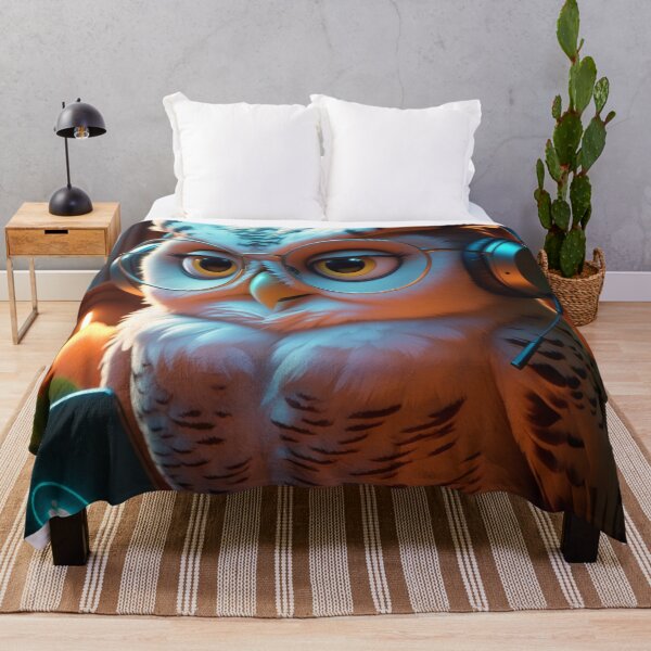 Item preview, Charming Owl with Headphones - Cozy Study Vibes designed and sold by MINSET WEAR ® – Born from Mindset, Built on Discipline..