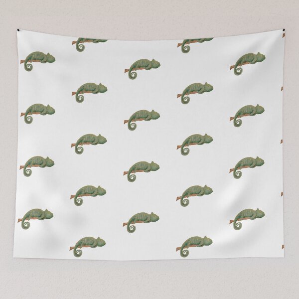 Item preview, Green and gold chameleon posing on a branch designed and sold by Zoé ❤.