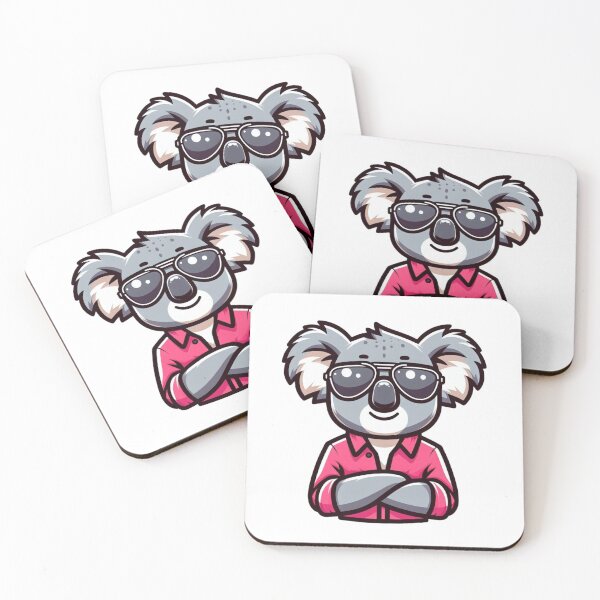 Item preview, Relaxed Cartoon Koala in Pink Shirt and Silver Shades – Chill Vibes Only designed and sold by Confuzz1ed.